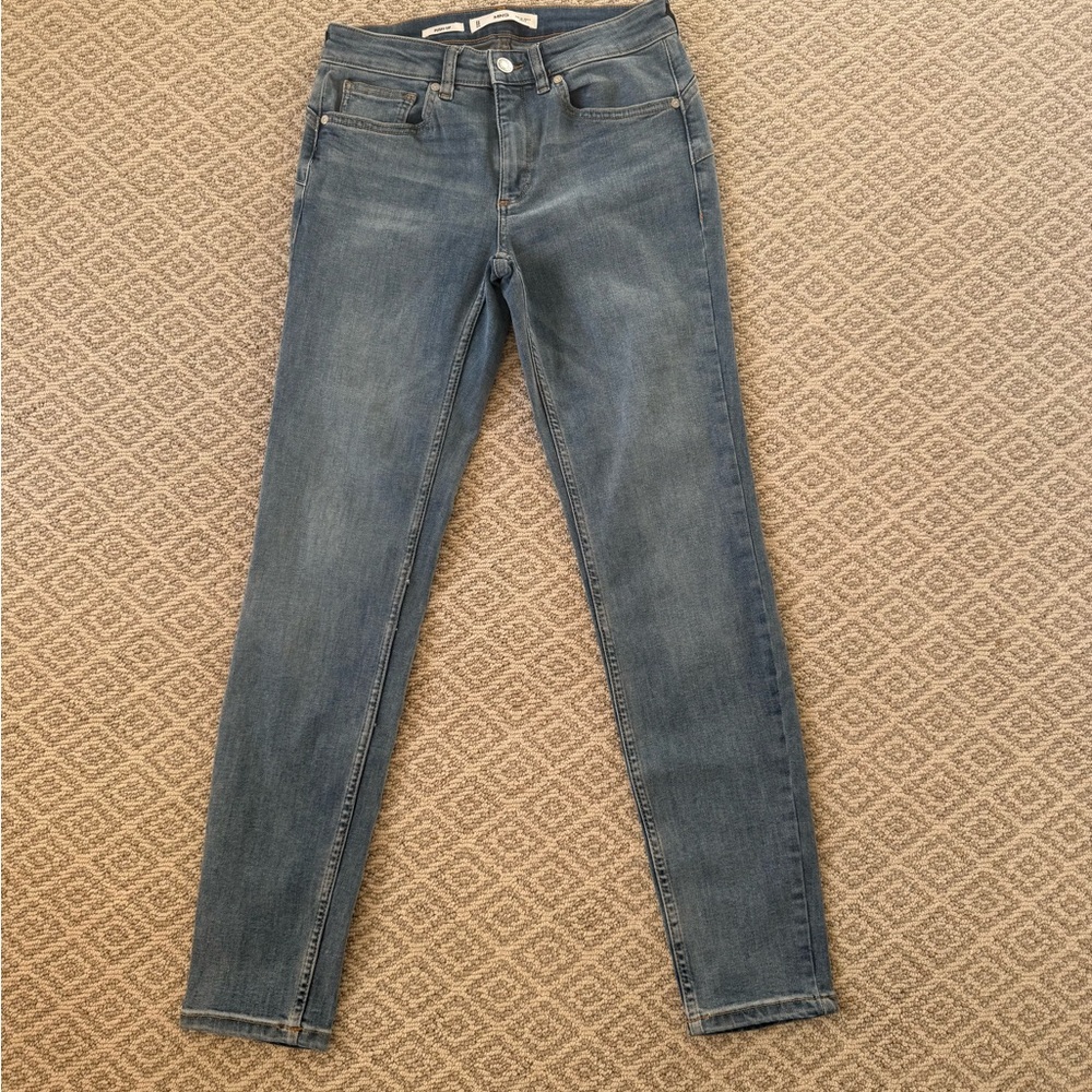 Mango Women's Modern Slim-Cut Blue Jeans